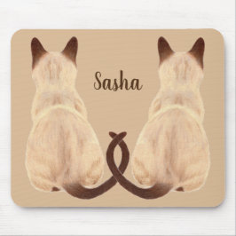 Mousepad Gato Siamese de Sasha que senta o costume traseiro