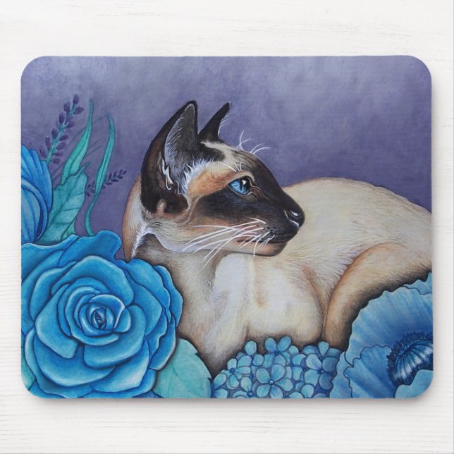 Mousepad Gato Siamese do ponto do chocolate (Frente)