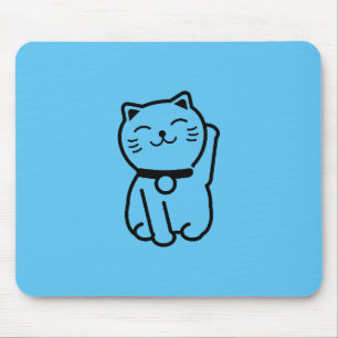 Mousepad Gato sortudo de Maneki neko gatinho japonês algum