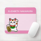 Mousepad Gato Kawaii Gato Japonês Leite De Morango