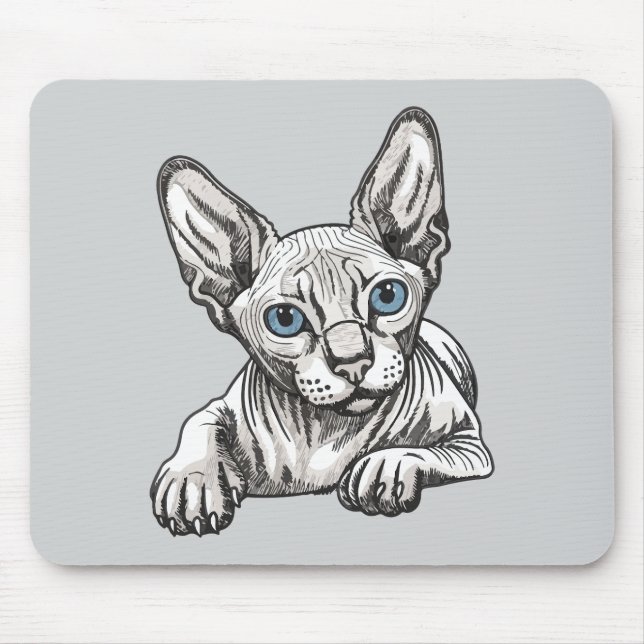 Mousepad Gato Sphynx sem pelos (Frente)