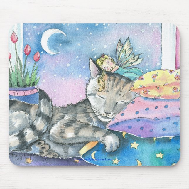 Mousepad Gato Tabby Fada por Molly Harrison (Frente)