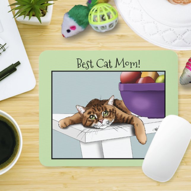 Mousepad Gato Tabby Laranja dia de as mães (Criador carregado)