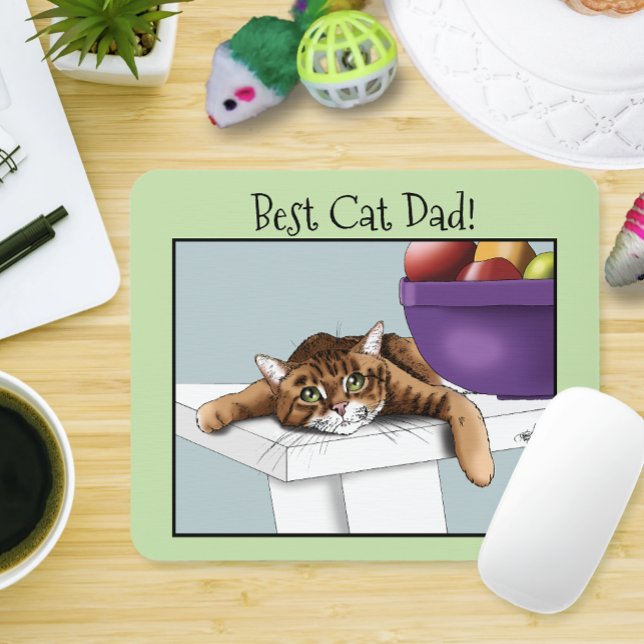 Mousepad Gato Tabby Laranja dia de os pais (Criador carregado)