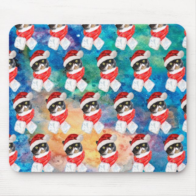Mousepad Gato Tricolor Natal Divertido Feriado (Frente)