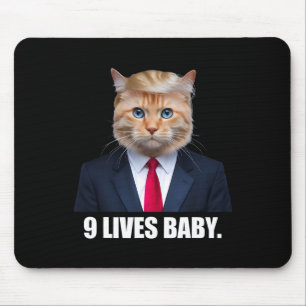 Mousepad Gato Trump 9 Vidas Por Trump 2024 Vitória Vencedor