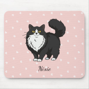 Mousepad Gato Tuxedo de Cabelo Comprido Personalizado