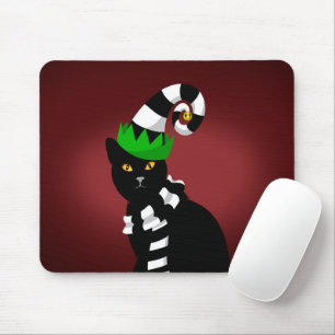 Mousepad Gato vestindo chapéu Engraçado e Scarf
