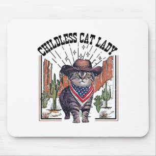 Mousepad Gatona De Gato Sem Fios De Cowboy Para A Eleição D