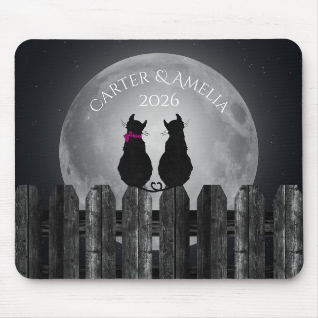 Mousepad Gatos à Lua com Nomes (Frente)
