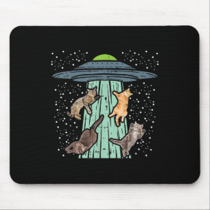 Mousepad Gatos Abduzidos Pela Ufo Engraçada Alienígena Espa