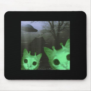Mousepad Gatos Alienigenas Ovni Fofos Gatos Assustadores Me