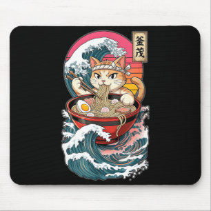 Mousepad Gatos Anime Ramen Arte Japonês Presentes Para Home