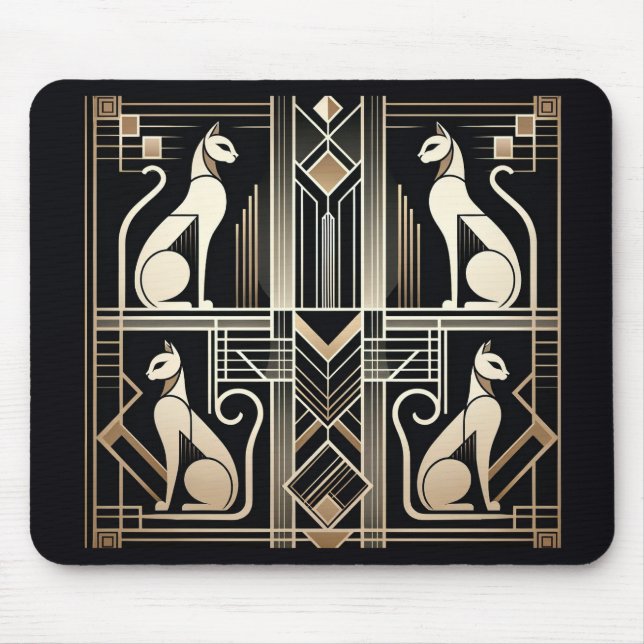 Mousepad Gatos Art Déco (Frente)