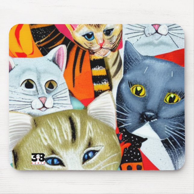 Mousepad Gatos Brilhantes e Bonitos (Frente)