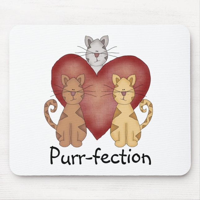 Mousepad Gatos Camisetas de Purr-fecção e presentes (Frente)