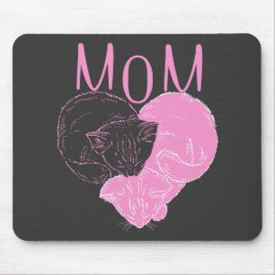 Mousepad Gatos Cardíacos Rosa MOM