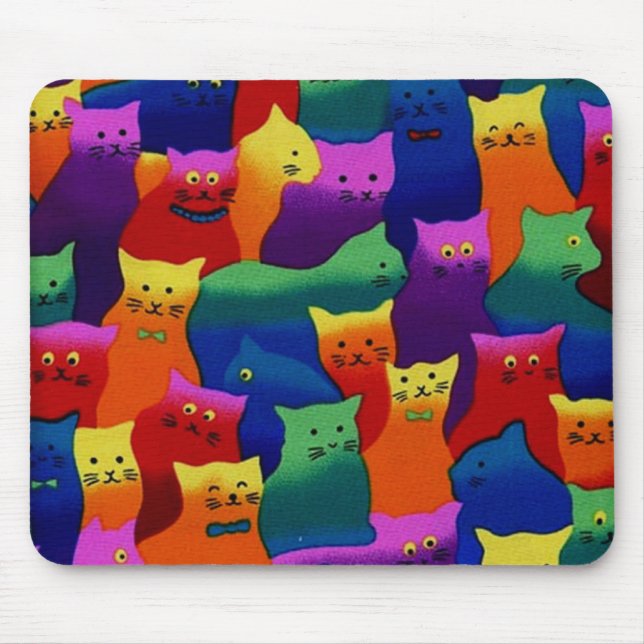 Mousepad Gatos coloridos (Frente)