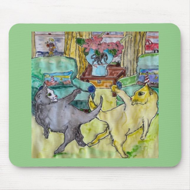 Mousepad Gatos 🐈 dança (Frente)