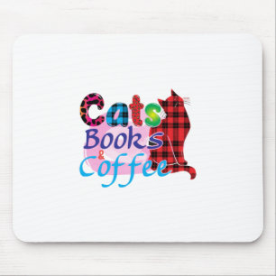 Mousepad Gatos De Arte Do Gato Livros De Café_2
