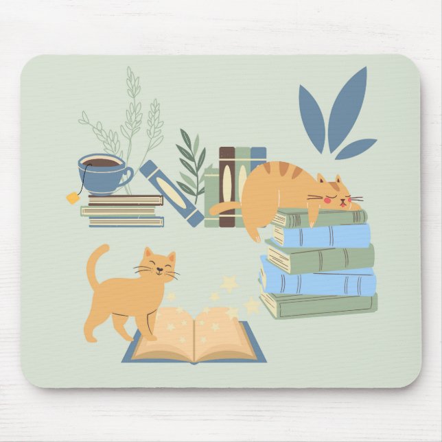 Mousepad Gatos de Biblioteca (Frente)