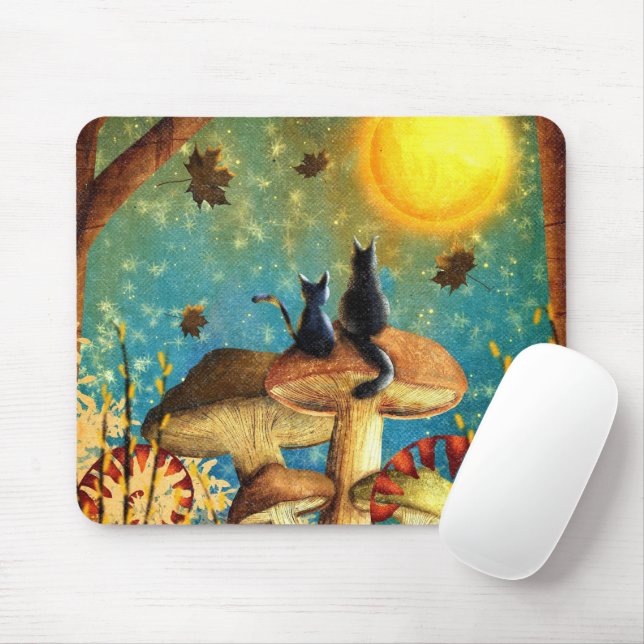 Mousepad Gatos De Cogumelo (Com mouse)