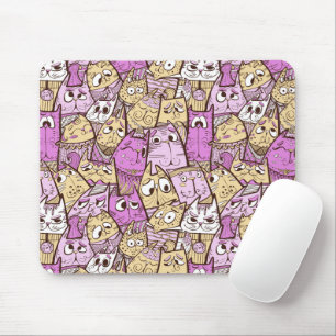 Mousepad Gatos de Desenho Animado Divertidos