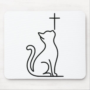 Mousepad Gatos de Estimação Amam Jesus Seja Feliz Salvador