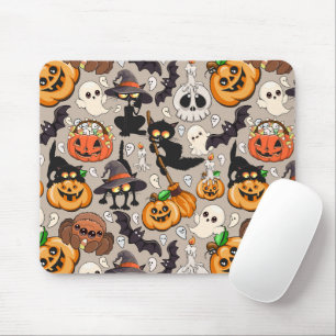 Mousepad Gatos de Halloween Festa Divertida
