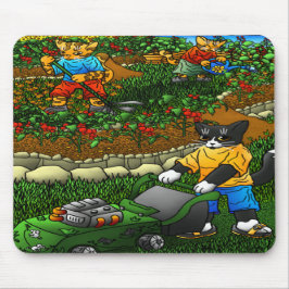 Mousepad Gatos De Jardinagem De Verão