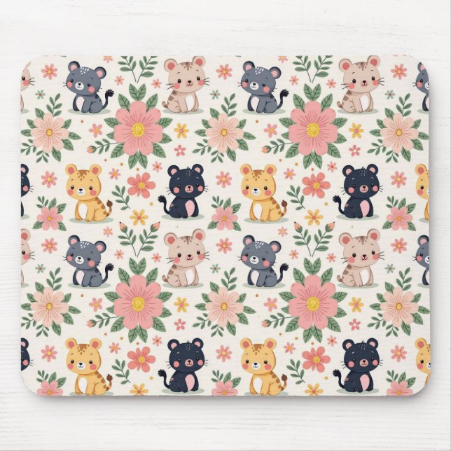 Mousepad Gatos de Jungles de Desenhos Animados (Frente)