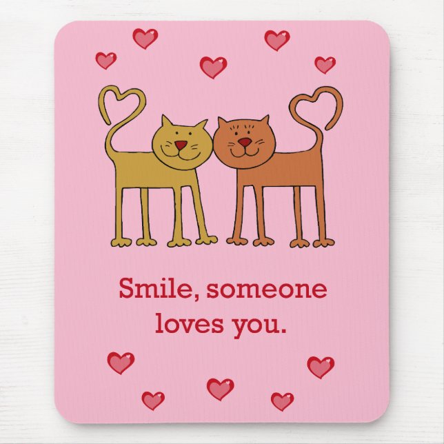 Mousepad Gatos De namorados Com Mouse Apaixonado (Frente)