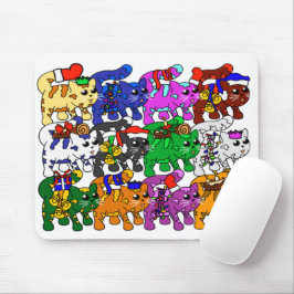 Mousepad Gatos de Natal Festivos Jolly Meowy