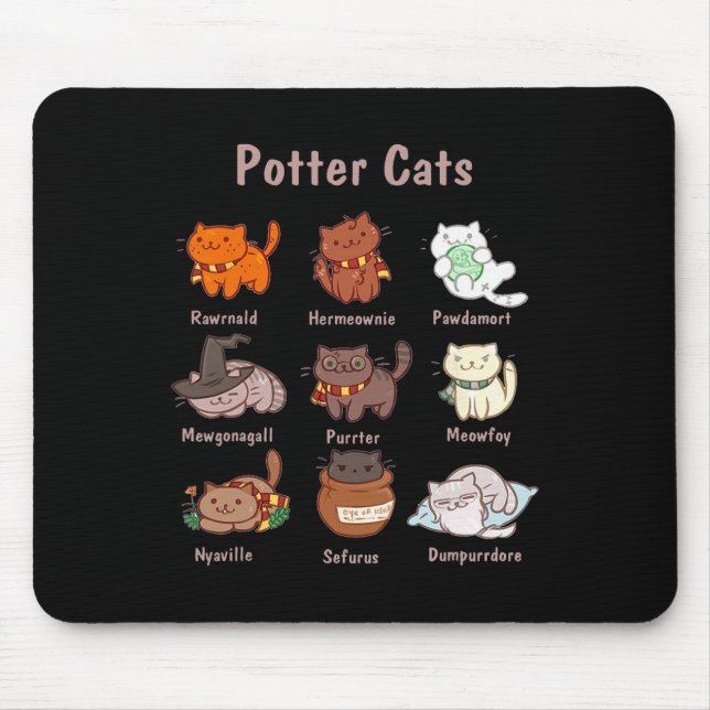Mousepad Gatos De Potter Para Amantes De Gato (Frente)