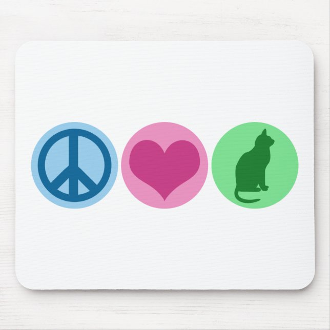Mousepad Gatos do amor da paz (Frente)