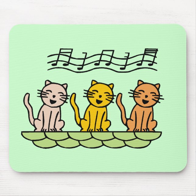 Mousepad Gatos do canto camiseta e presentes (Frente)