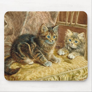 Mousepad Gatos do gatinho do vintage - arte do Victorian