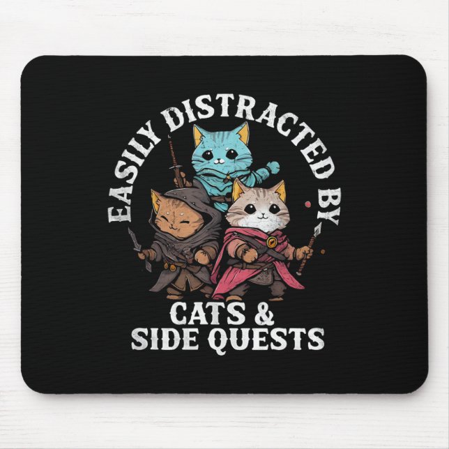 Mousepad Gatos e Missões Laterais Design de Gato Gamer Fant (Frente)