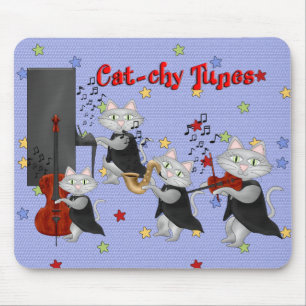 Mousepad Gatos Fofos Música Banda Musical de Gatos