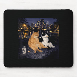 Mousepad Gatos fumando meme engraçado humor de gato fumante