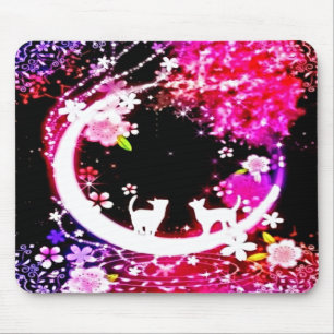 Mousepad Gatos Funchosos no Jardim da Lua