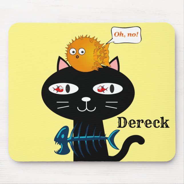 Mousepad Gatos Gatinhos Pad De Rato! Ossos de peixe (Frente)