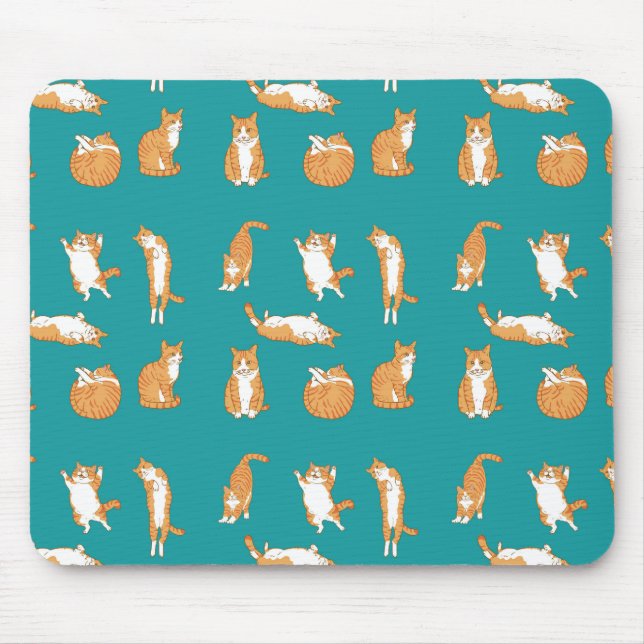Mousepad Gatos Laranja Engraçados (Frente)