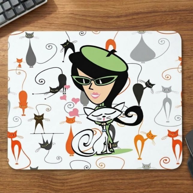 Mousepad Gatos Legais de Meados do Século (Criador carregado)