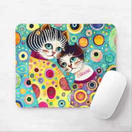 Mousepad Gatos Legal de Abstrato