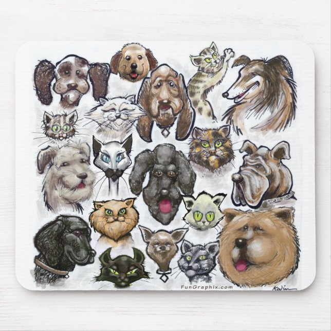 Mousepad Gatos n Cães (Frente)