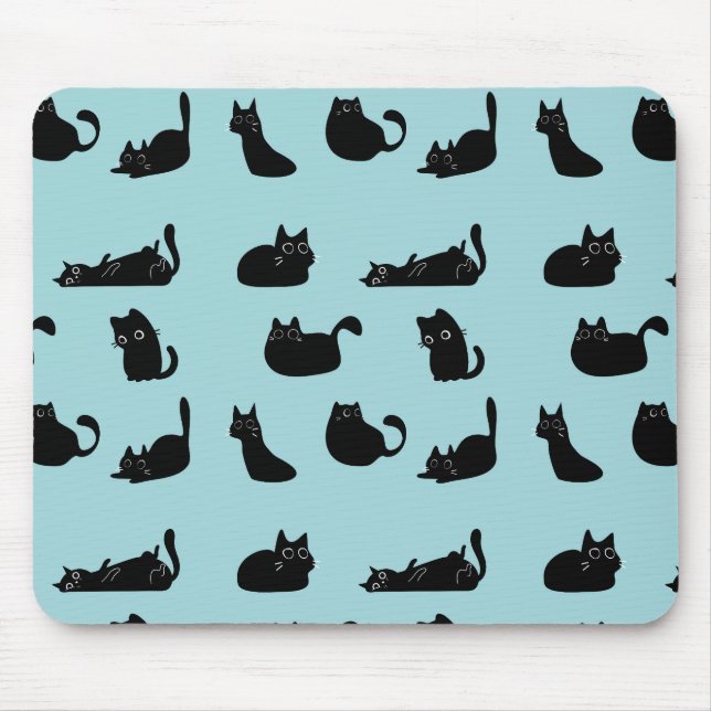 Mousepad Gatos Negros Engraçados (Frente)