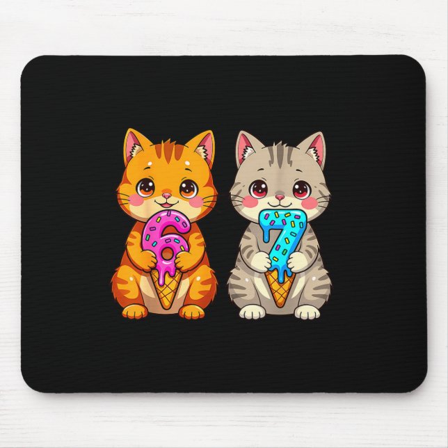 Mousepad Gatos Neko Fofos Kawaii 67 Drip Meme Engraçado Sei (Frente)