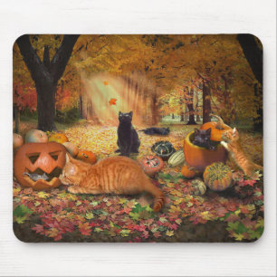 Mousepad Gatos no outono