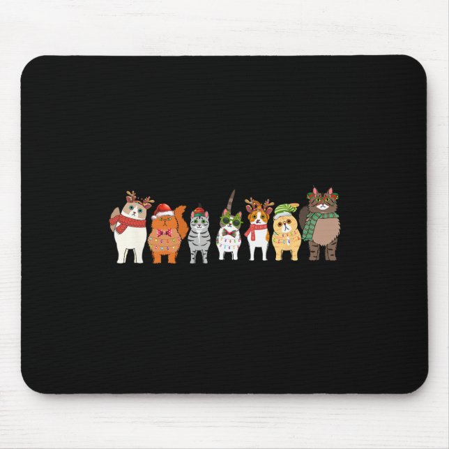 Mousepad Gatos Para Todos Os Casos De Natal Gato Engraçado  (Frente)